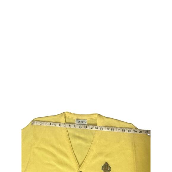 Vintage IZOD Butter Yellow Grandpa Academia Preppy Cardigan Sweater USA Mens XL - Picture 5 of 12